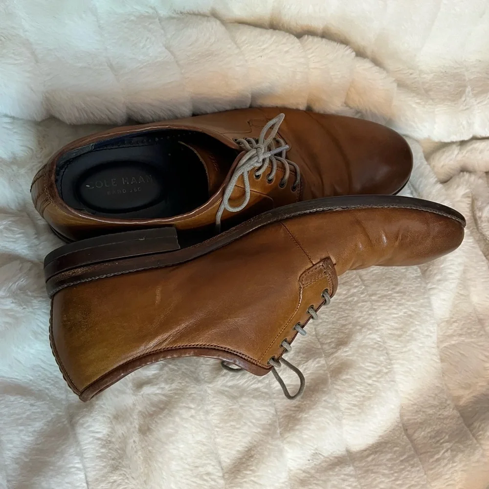Cole Haan Grand Postman Mens 8.5M Brown Oxford Lace Up Workwear Office Shoes